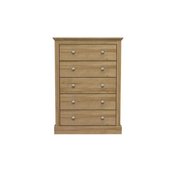 devon-5-drawer-chest-oak Devon 5 Drawer Chest