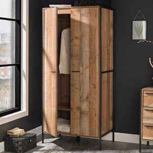 hoxton-2-door-wardrobe-distressed-oak-effect Hoxton 2 Door Wardrobe Distressed Oak Effect