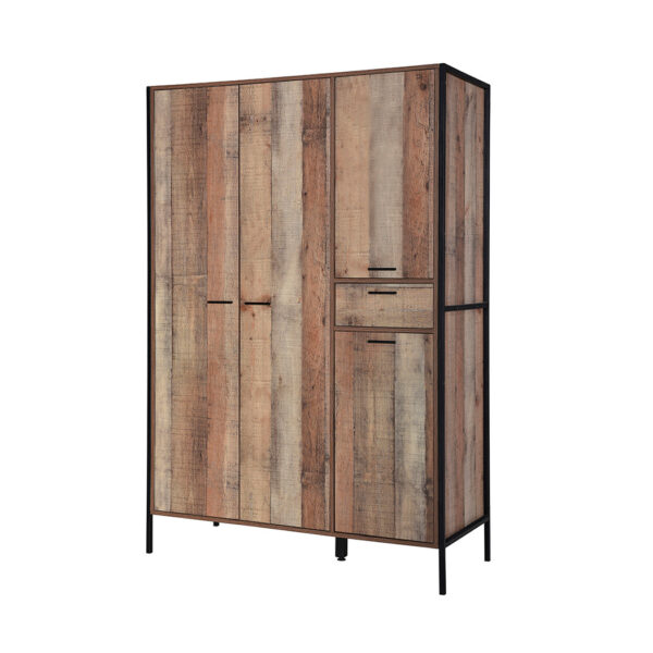 hoxton-4-door-wardrobe-distressed-oak-effect Hoxton 4 Door Wardrobe Distressed Oak Effect