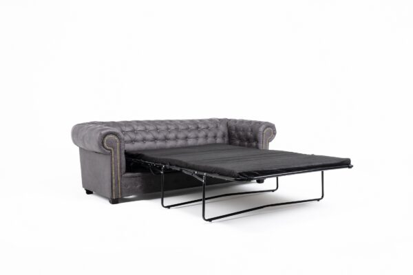 Astor Chesterfield 3 Seater Sofa Bed - Grey Suede