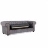 Astor Chesterfield 3 Seater Sofa Bed - Grey Suede