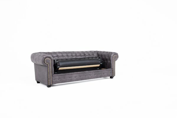 Astor Chesterfield 3 Seater Sofa Bed - Grey Suede