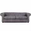 Astor Chesterfield 3 Seater Sofa Bed - Grey Suede