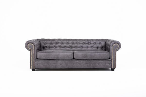 Astor Chesterfield 3 Seater Sofa Bed - Grey Suede