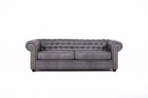 Astor Chesterfield 3 Seater Sofa - Grey Suede