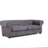 Astor Chesterfield 3 Seater Sofa Bed - Grey Suede