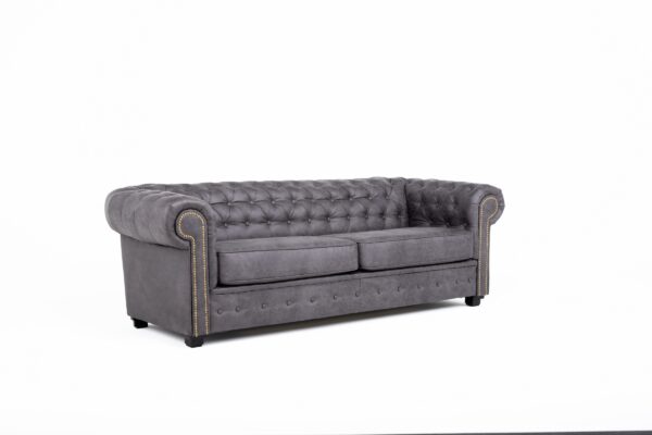 Astor Chesterfield 3 Seater Sofa Bed - Grey Suede