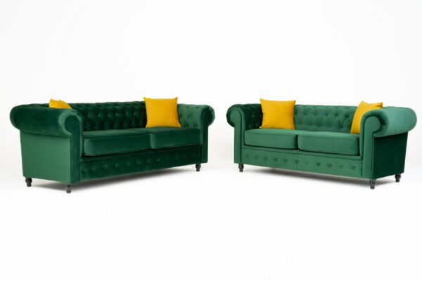 Hilton Chesterfield Velvet 3 + 2 Seater Sofa Set