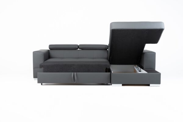 Lema Corner Sofa Bed - Grey Eco Leather