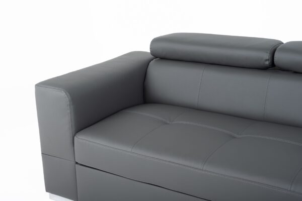 Lema Corner Sofa Bed - Grey Eco Leather