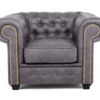 Astor Chesterfield Armchair - Grey Eco Leather
