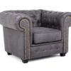 Astor Chesterfield Armchair - Grey Eco Leather