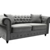 hilton 2 asphalt plush (1) Hilton Chesterfield Velvet 2 Seater Sofa