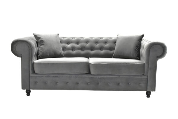 hilton 2 asphalt plush Hilton Chesterfield Velvet 2 Seater Sofa