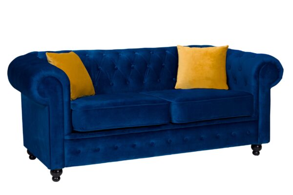 hilton 2 marine plush (1) Hilton Chesterfield Velvet 2 Seater Sofa