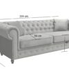 Hilton Chesterfield Velvet 3 + 2 Seater Sofa Set