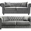 Hilton Chesterfield Velvet 3 + 2 Seater Sofa Set