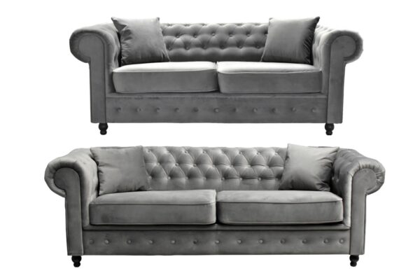 Hilton Chesterfield Velvet 3 + 2 Seater Sofa Set