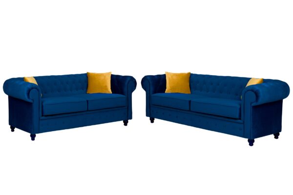 Hilton Chesterfield Velvet 3 + 2 Seater Sofa Set