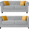 Hilton Chesterfield Velvet 3 + 2 Seater Sofa Set