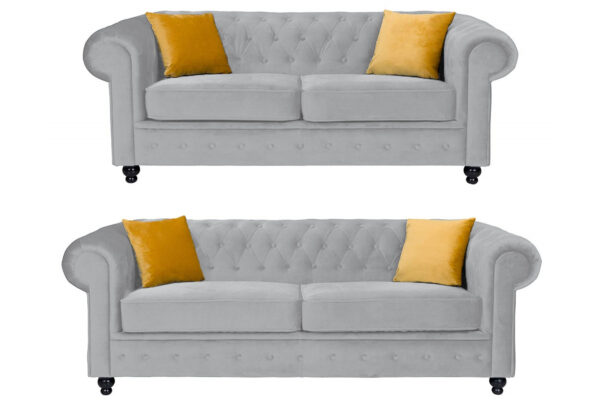 Hilton Chesterfield Velvet 3 + 2 Seater Sofa Set