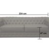 imperial 3 seater dim. Imperiale Chesterfield 3 Seater Sofa
