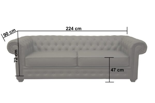 imperial 3 seater dim. Imperiale Chesterfield 3 Seater Sofa