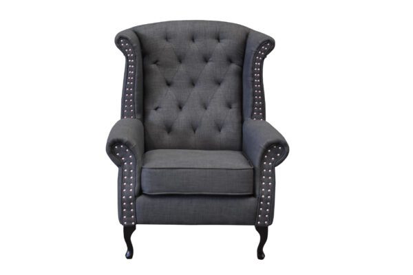 wingaback charcoal linosso (1) Lizzy Wingback Armchair