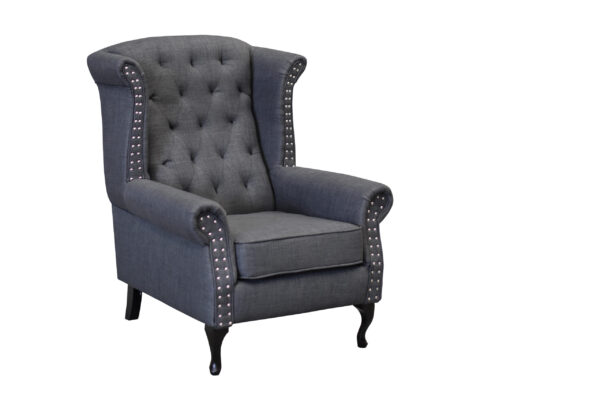 wingaback charcoal linosso Lizzy Wingback Armchair