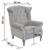 wingback dimensions Lizzy Wingback Armchair