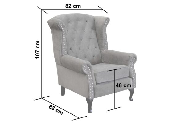 wingback dimensions Lizzy Wingback Armchair