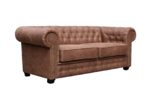 Astor2-1 Astor Chesterfield 2 Seater Sofa – Brown Suede