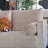 Beige Velvet 3 + 2 Seater Sofa Set