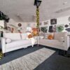 Beige Velvet 3 + 2 Seater Sofa Set