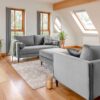 Hayward 3 + 2 Seater Sofa set in Grey Velvet