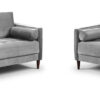 Hayward 3 + 2 Seater Sofa set in Grey Velvet