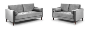 Hayward 3 + 2 Seater Sofa set in Grey Velvet