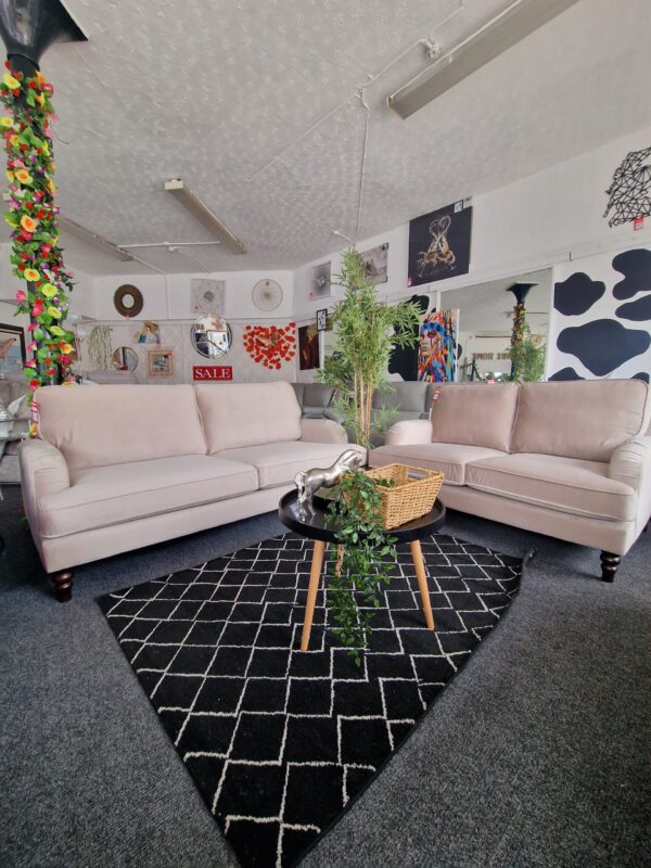 20230809_122041 Rupert 3 + 2 Seater Sofa Set in Beige Velvet