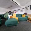 20231005_114844 Kieron Forest Green Velvet Universal Chaise Sofa Bed with Storage