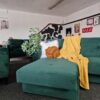 20231005_114848 Kieron Forest Green Velvet Universal Chaise Sofa Bed with Storage