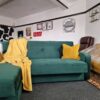 20231005_114850 Kieron Forest Green Velvet Universal Chaise Sofa Bed with Storage