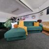 20231005_114855 Kieron Forest Green Velvet Universal Chaise Sofa Bed with Storage