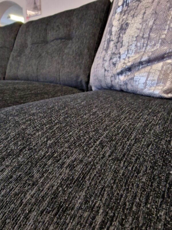 Lauren Left Hand Chaise Corner Sofa in Black Fabric