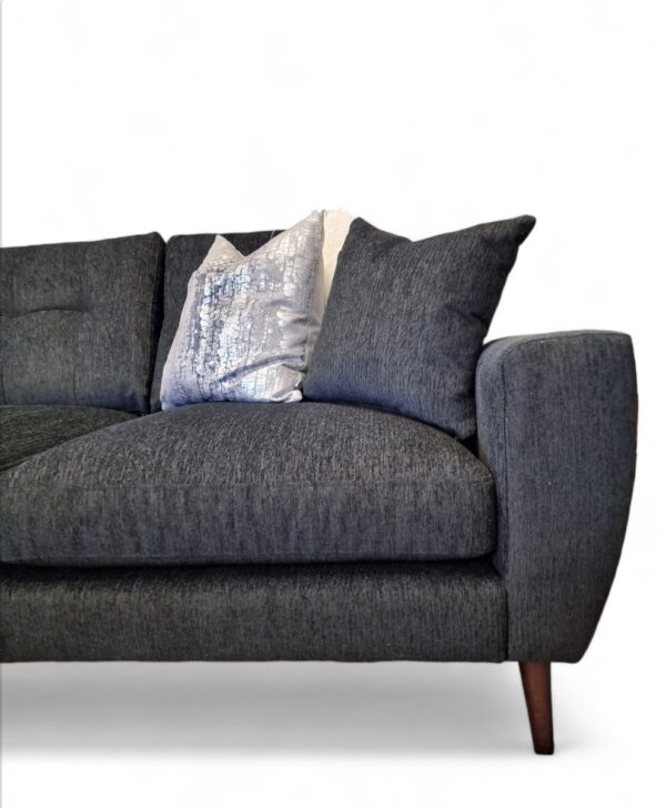 Lauren Left Hand Chaise Corner Sofa in Black Fabric