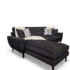 Lauren Left Hand Chaise Corner Sofa in Black Fabric