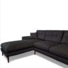 Lauren Left Hand Chaise Corner Sofa in Black Fabric