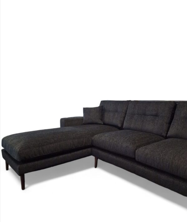 Lauren Left Hand Chaise Corner Sofa in Black Fabric