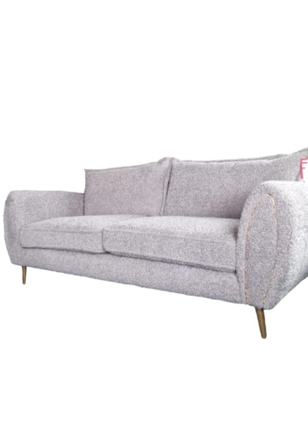 Gabrielle 3 Seater Sofa in Grey Chuncky Bouclé Fabric