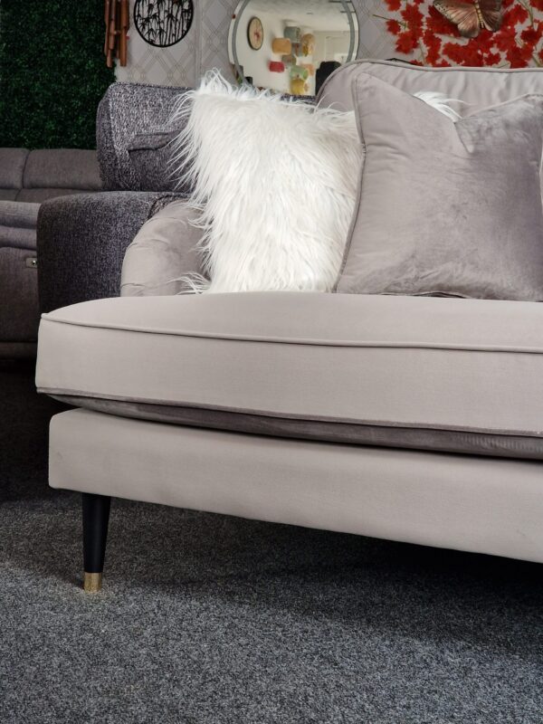 Rupert 3 + 2 Seater Sofa Set in Grey Velvet