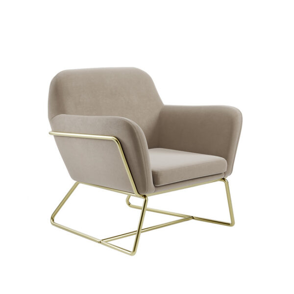 Charles-Armchair-Beige-2 Charley Beige Velvet Accent Chair with Gold Legs